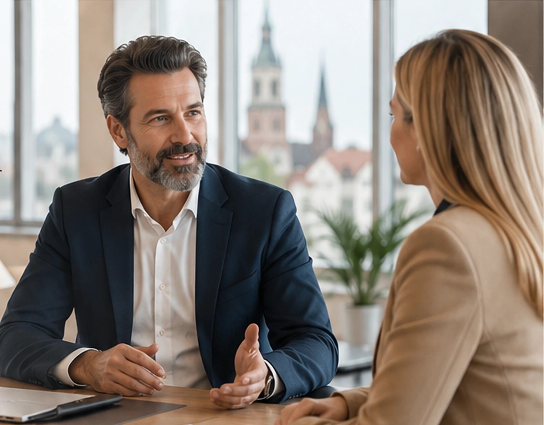 Mann und Frau im gemeinsamen Gespräch